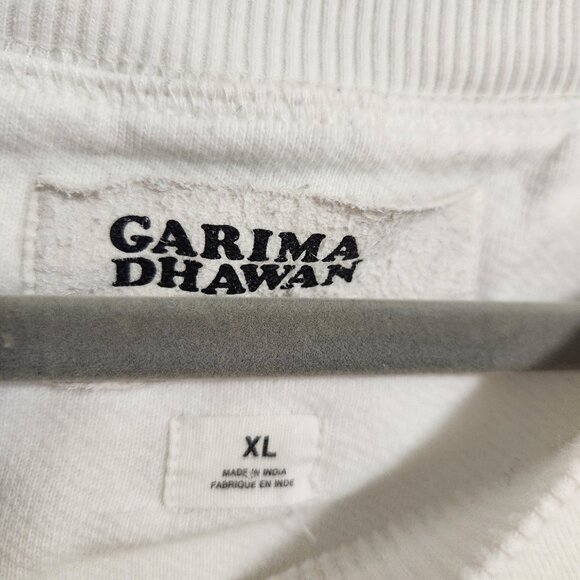 Anthropologie Garima Dhawan 100% Cotton Embroidered Pullover Sweatshirt XL - Picture 4 of 7